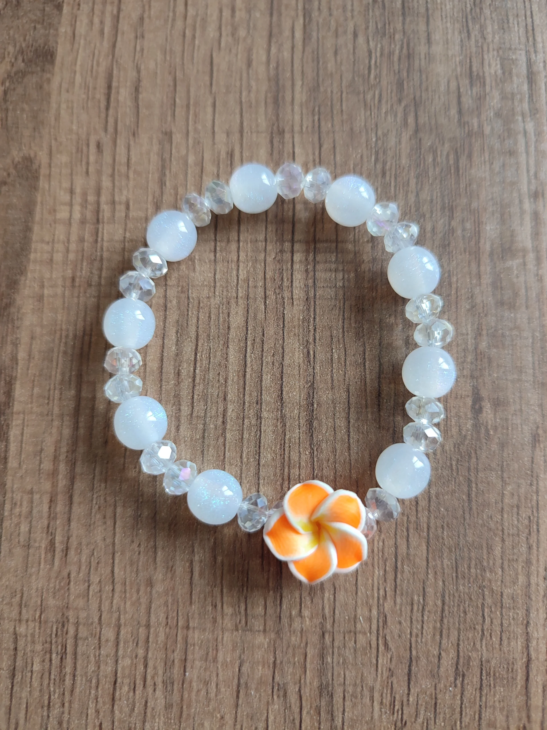 Bracelet de perle de la collection Tiaré Cristal de couleur orange