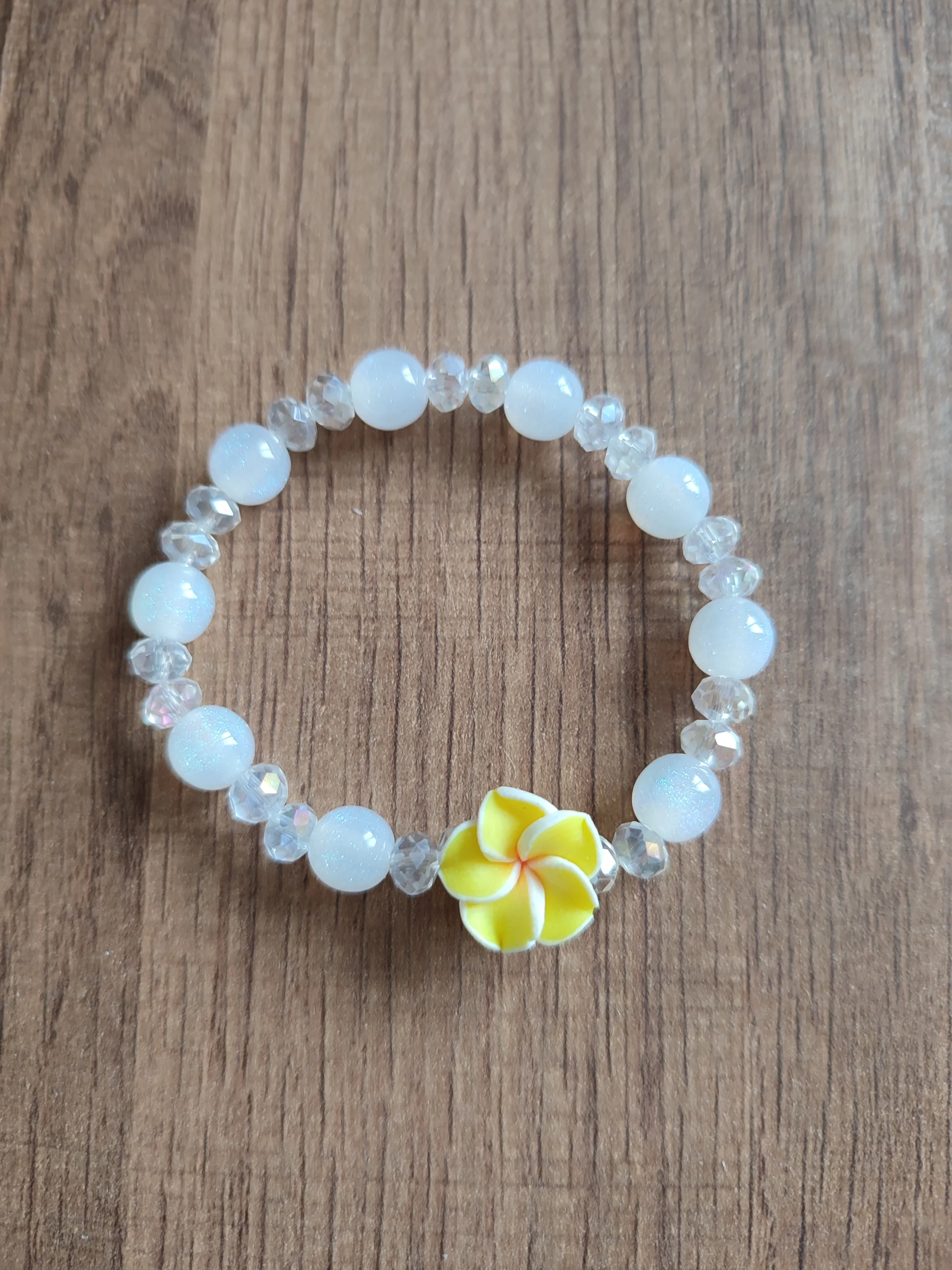 Bracelet de perle de la collection Tiaré Cristal de couleur jaune