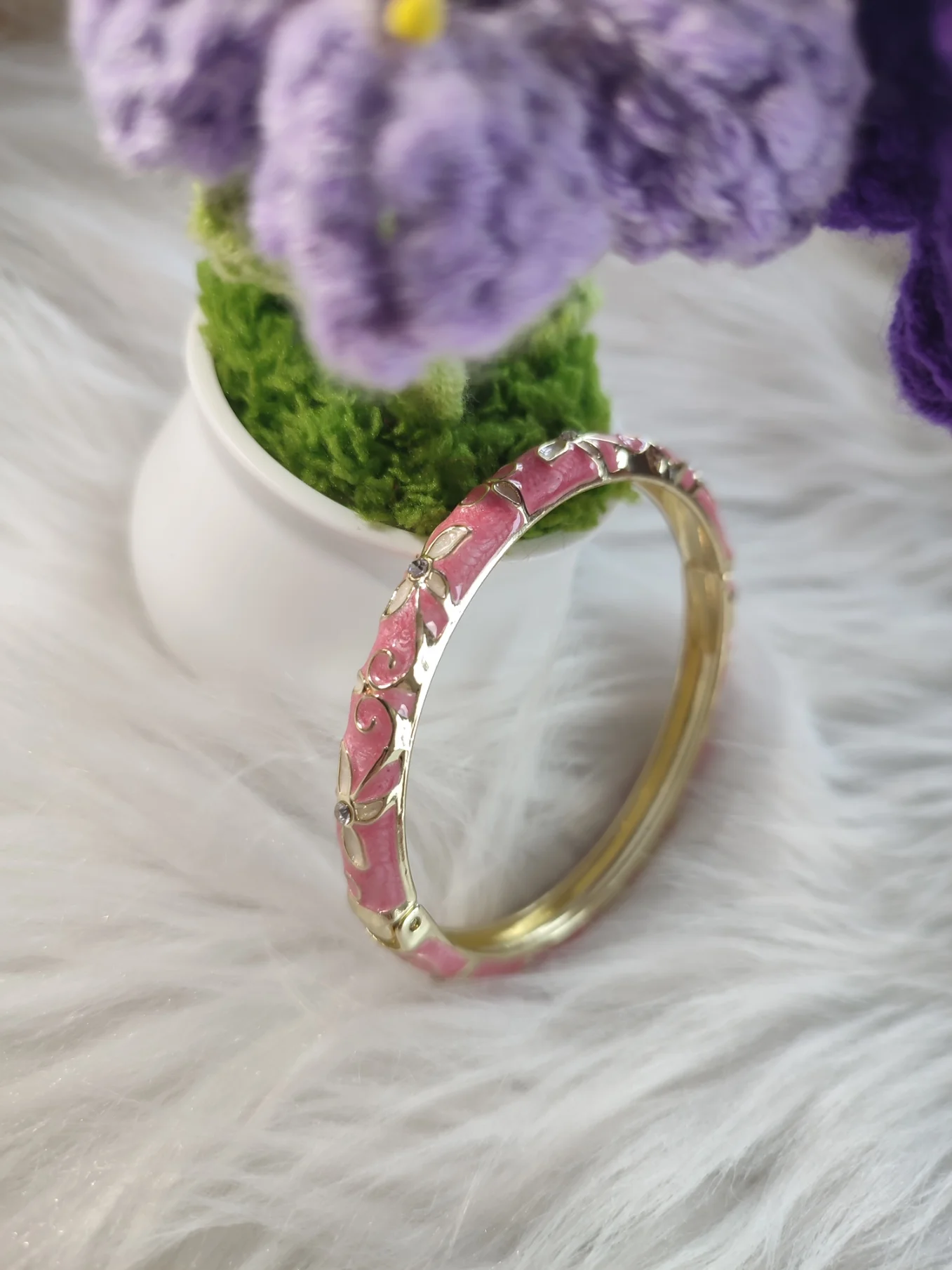 Bracelet de la collection Pétale de couleur rose